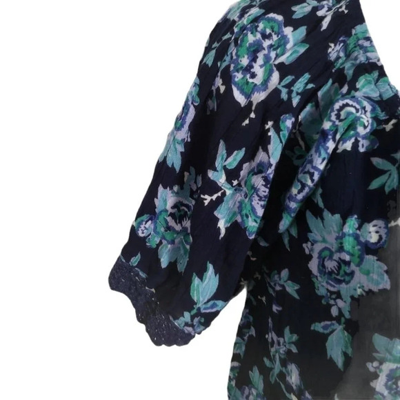 Angie Peasant-Style Bohemian Blouse, Crocheting, S - Picture 4 of 8